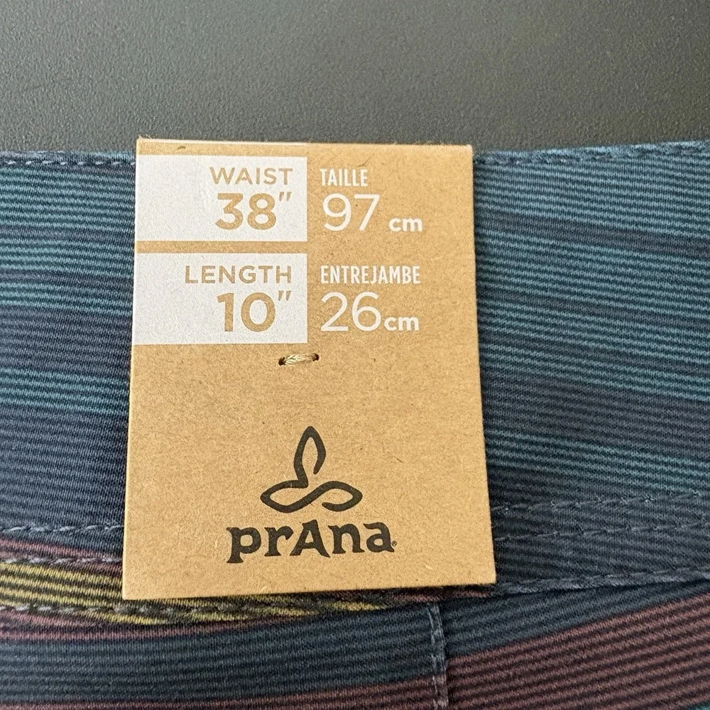 prAna Fenton Board Shorts‎ Mens Size 38 Nautical Pontoon Swim Surf UPF 50